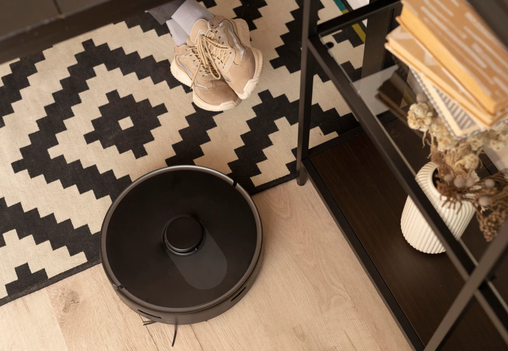 robot vacuum cleaner on carpet