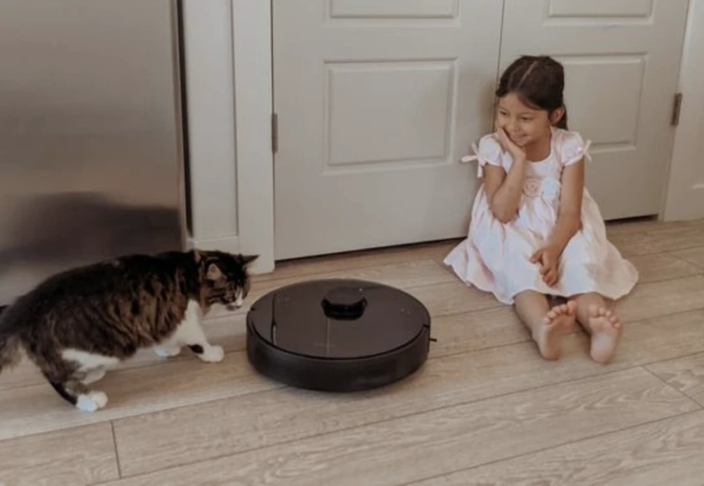 robot vacuum cleaner on carpet